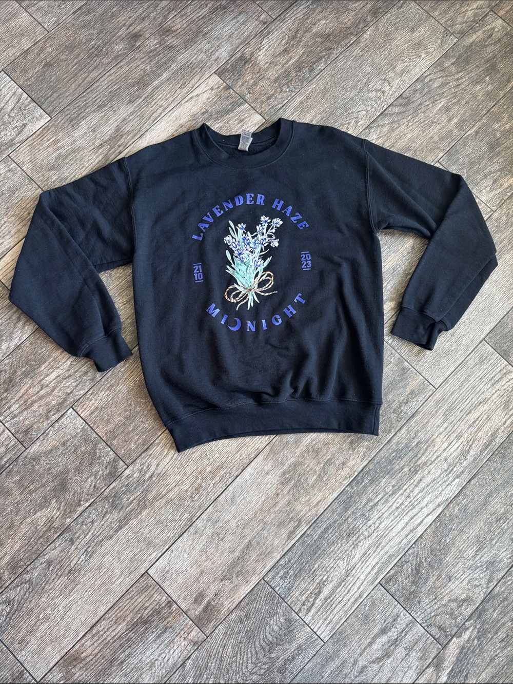 Taylor Swift Black Lavender Haze Midnight Floral Crewneck